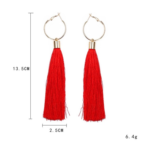 🔸2 for $15🔸Hot Pink Tassel Earrings - Picture 2 of 2